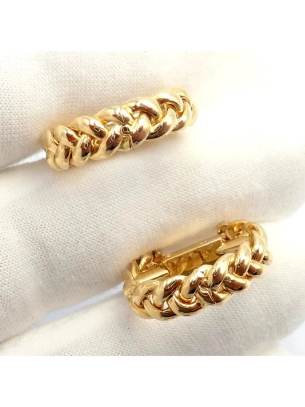 Authentic! Verdura 18k Yellow Gold Classic Rope Stirrup Cufflinks